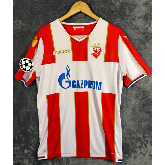 Rare 2017/2018 Macron Red Star Belgrade home Football/Soccer Jersey EU XXL/US XL - Picture 1 of 9